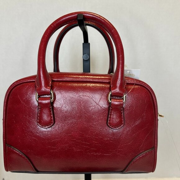 🔥 Michael Kors Thompson Distressed Cherry Red Convertible Satchel (NWT)🔥 - Picture 1 of 6